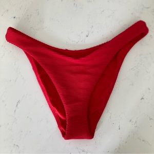 Seafolly Women's Beach Swimming Bikini Bottom Solid Red XS/SMALL